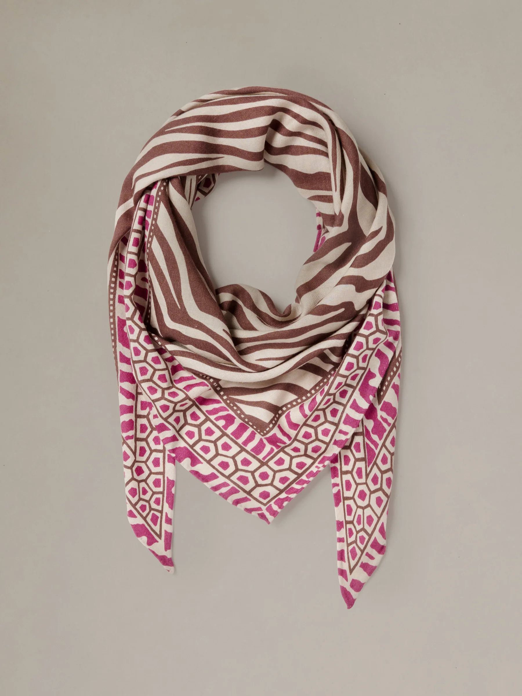 Cream/Purple Wild Medley Corner The Blair Scarf | Women's Scarves | J.McLaughlin | J.McLaughlin