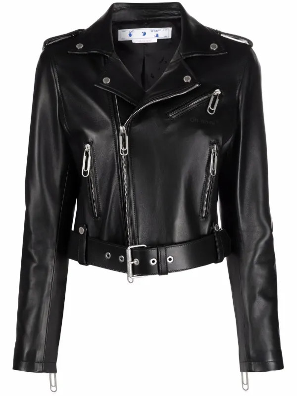 Diag-stripe biker jacket | Farfetch Global