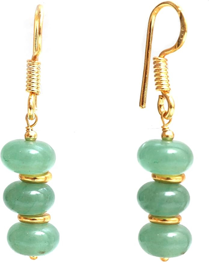 Gempires Lightweight Beaded Earrings Handmade Gemstone Jewelry Hypoallergenic Gold Plated Danglin... | Amazon (US)