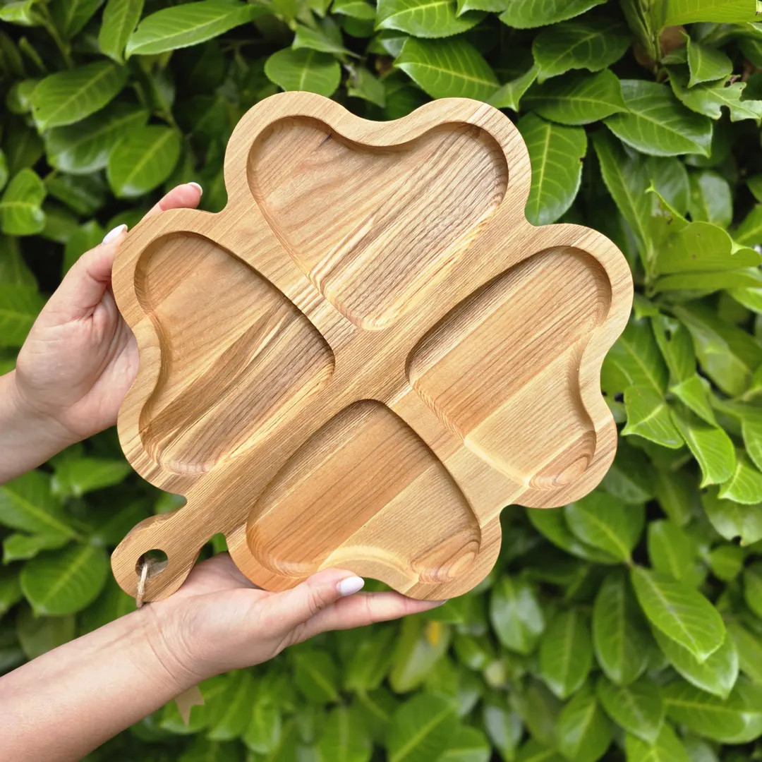 Personalised Clover Wooden Tray: Lucky Four Leaf Serving Board | Etsy (US)