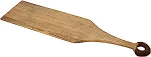 Creative Co-Op Mango Wood Cutting Board with Braided Leather Handle, 28" L x 7" W | Amazon (US)