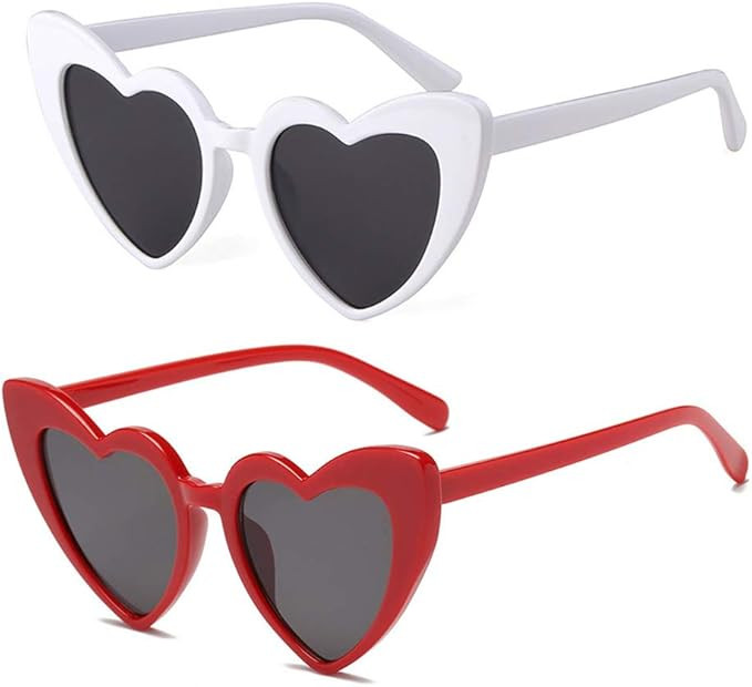 boqopod Clout Heart Shaped Sunglasses Goggles Vintage Cat Eye Mod Style Retro Kurt Cobain Glasses | Amazon (US)