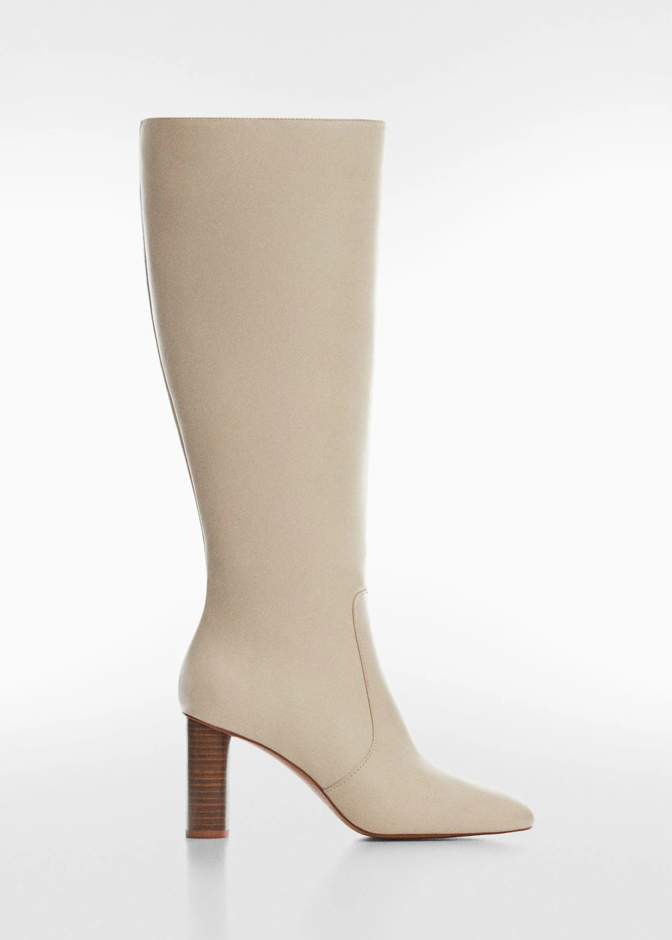 Round-toe leather boots -  Women | Mango USA | MANGO (US)