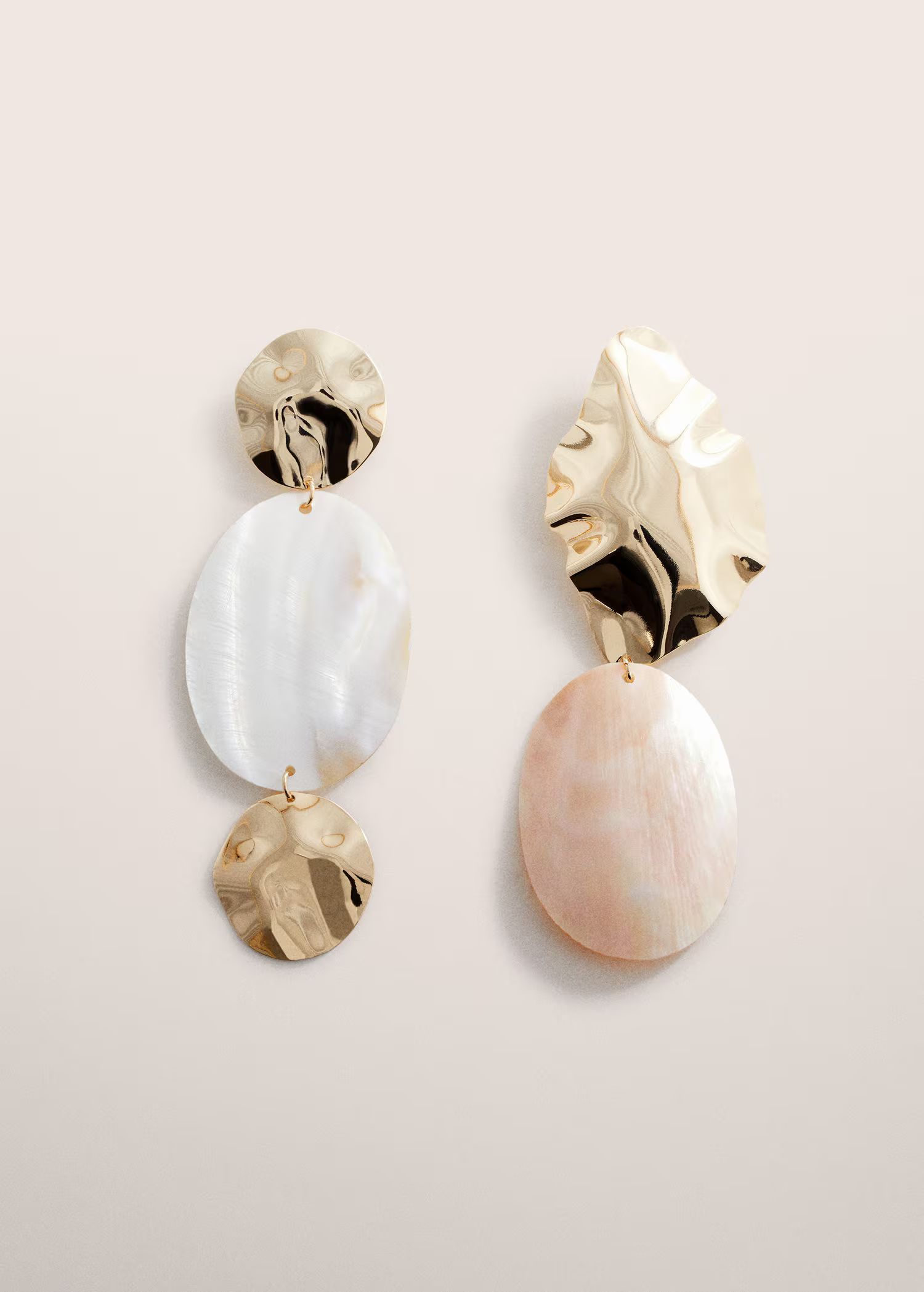 Combined shell earrings -  Women | Mango United Kingdom | MANGO (UK)