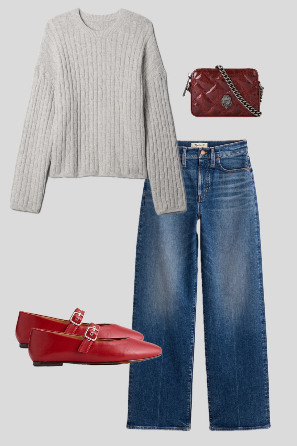 fall and winter outfit! everyday denim, red flats, and red mini bag

#LTKHoliday #LTKSeasonal #LTKGiftGuide