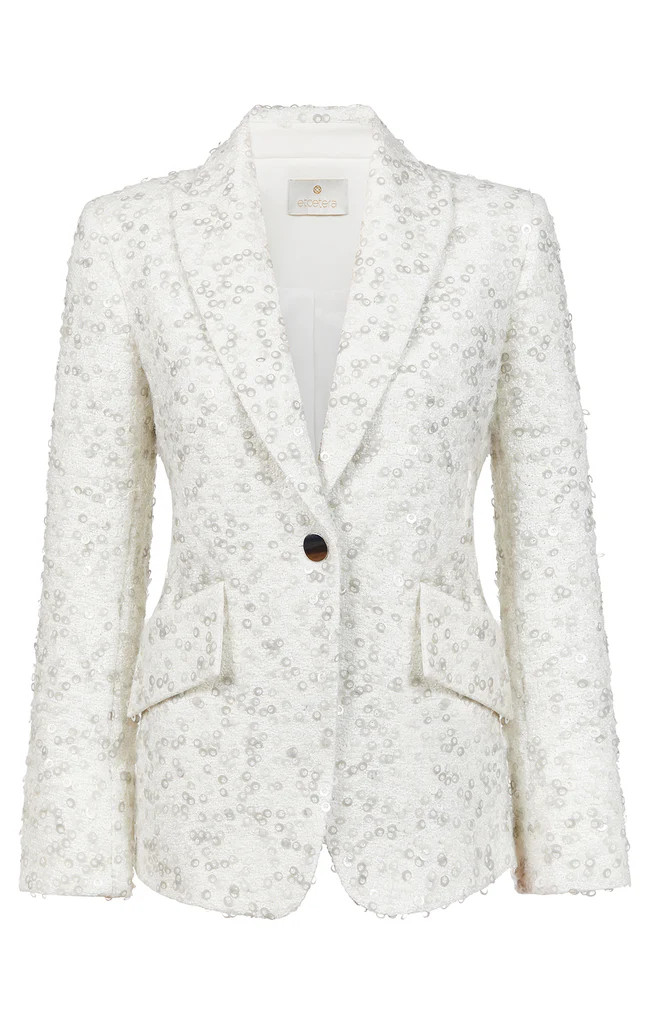 Tweed Blazer With Allover Sequins | Etcetera