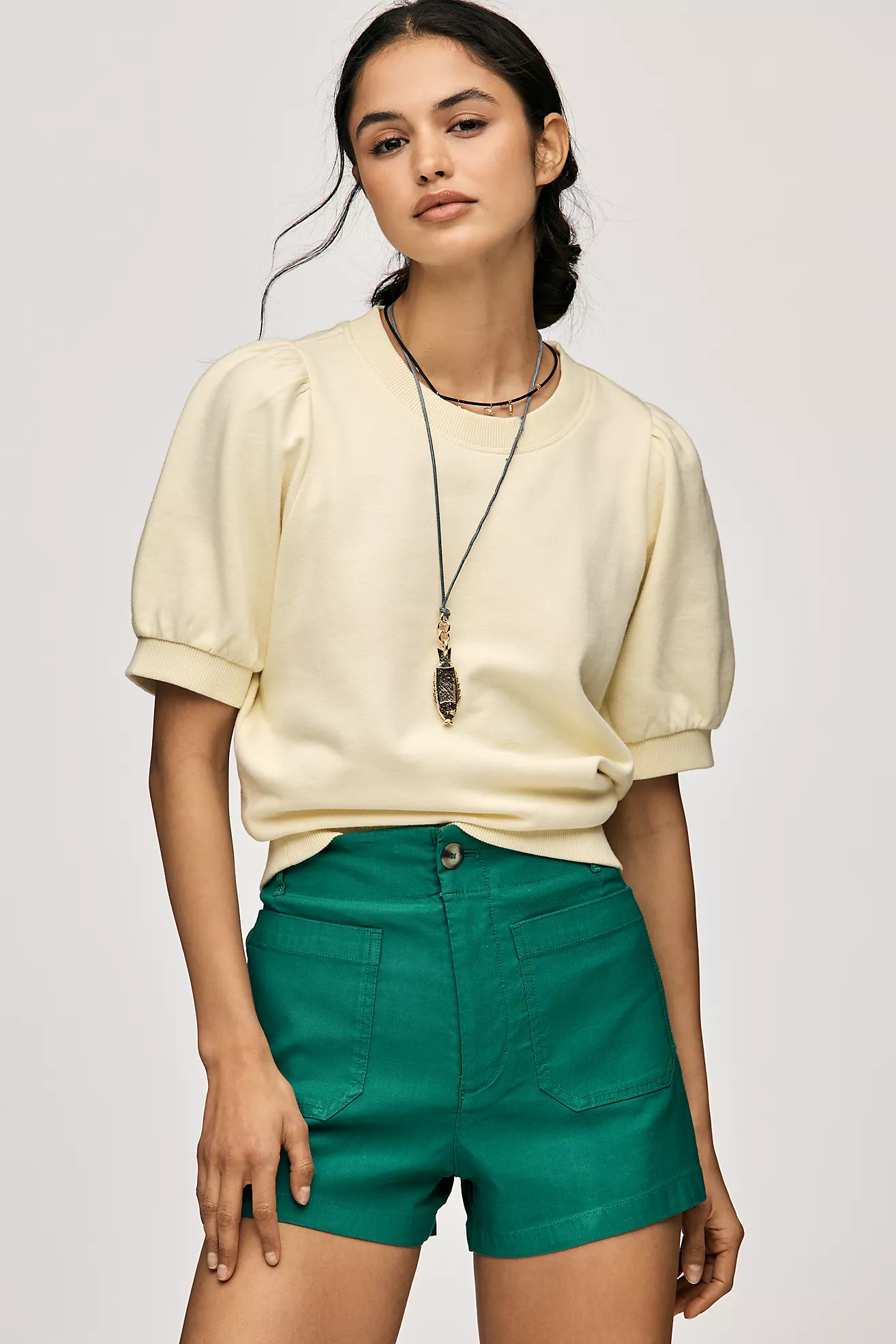 Maeve Puff-Sleeve Sweatshirt Tee | Anthropologie (US)
