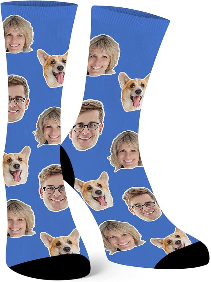 Custom Socks with Photos,Personalized face Socks with Pictures,Customized Novelty Socks Fun for M... | Amazon (US)