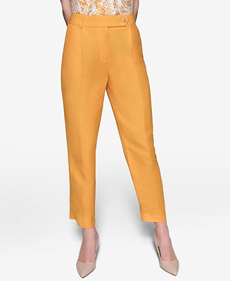 Women's Pleat-Front Straight-Leg Ankle Pants | Macy's