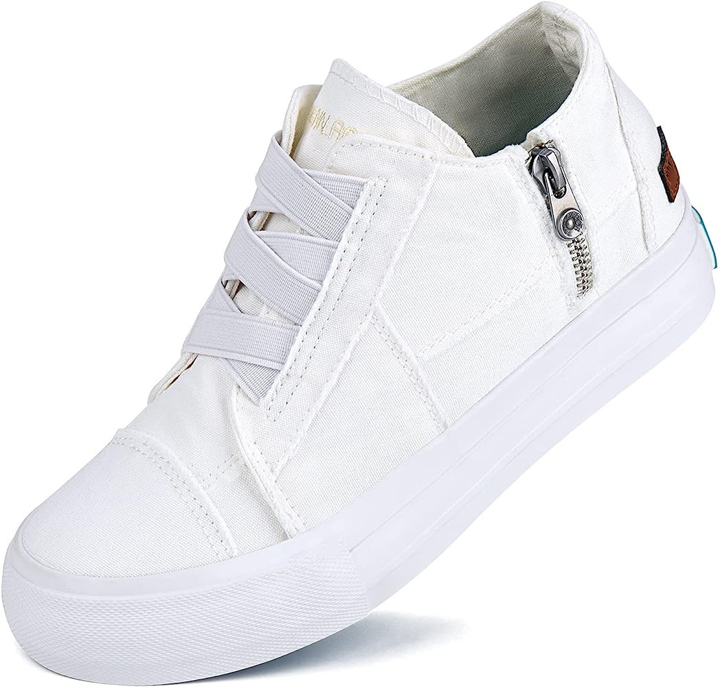 JENN ARDOR Wedge Sneakers for Women Fashion Canvas Shoes Casual Platform Hidden Heel Womens Slip ... | Amazon (US)