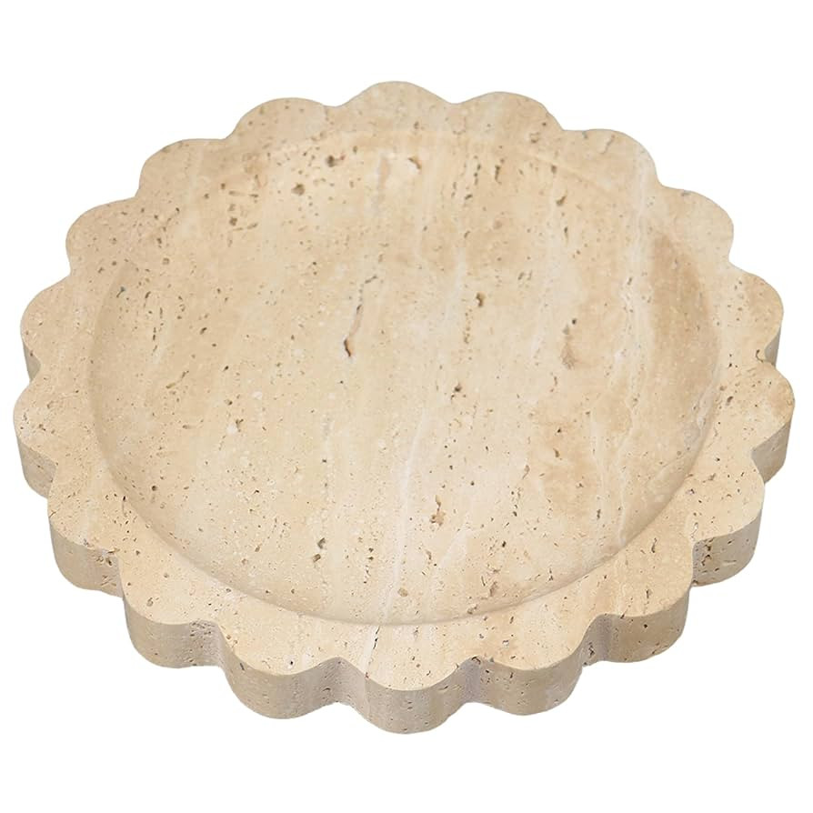 Natural Marble Travertine Tray 7.6'' Jewelry Dish Stone Tray Decorative Marble Jewelry Trays Trin... | Amazon (US)
