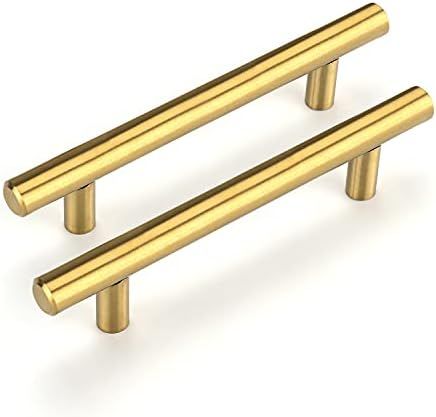 OYX 10 Pack 3.75in Brushed Brass Cabinet Pulls Gold Cabinet Handles Gold Cabinet Hardware Brass Hand | Amazon (US)