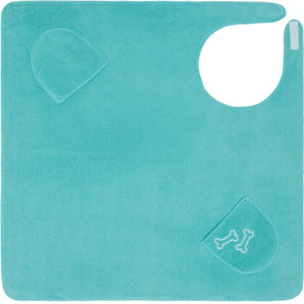 Frisco Embroidered Pawprint Microfiber Dog Bath Cape Towel | Chewy.com