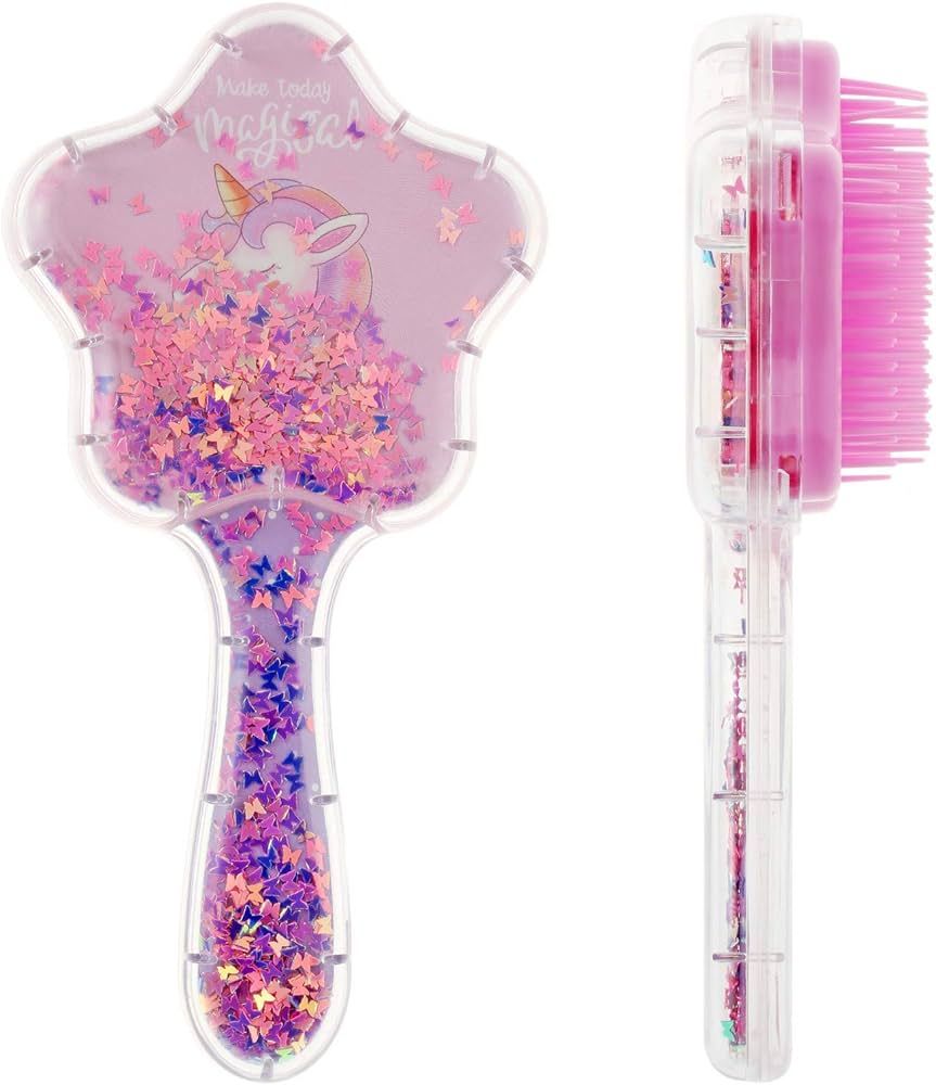 Zou.Rena Little Girls Hair Brush Easily Brushed Through Tangles-No Liquid,Glitter Confetti Unicor... | Amazon (US)