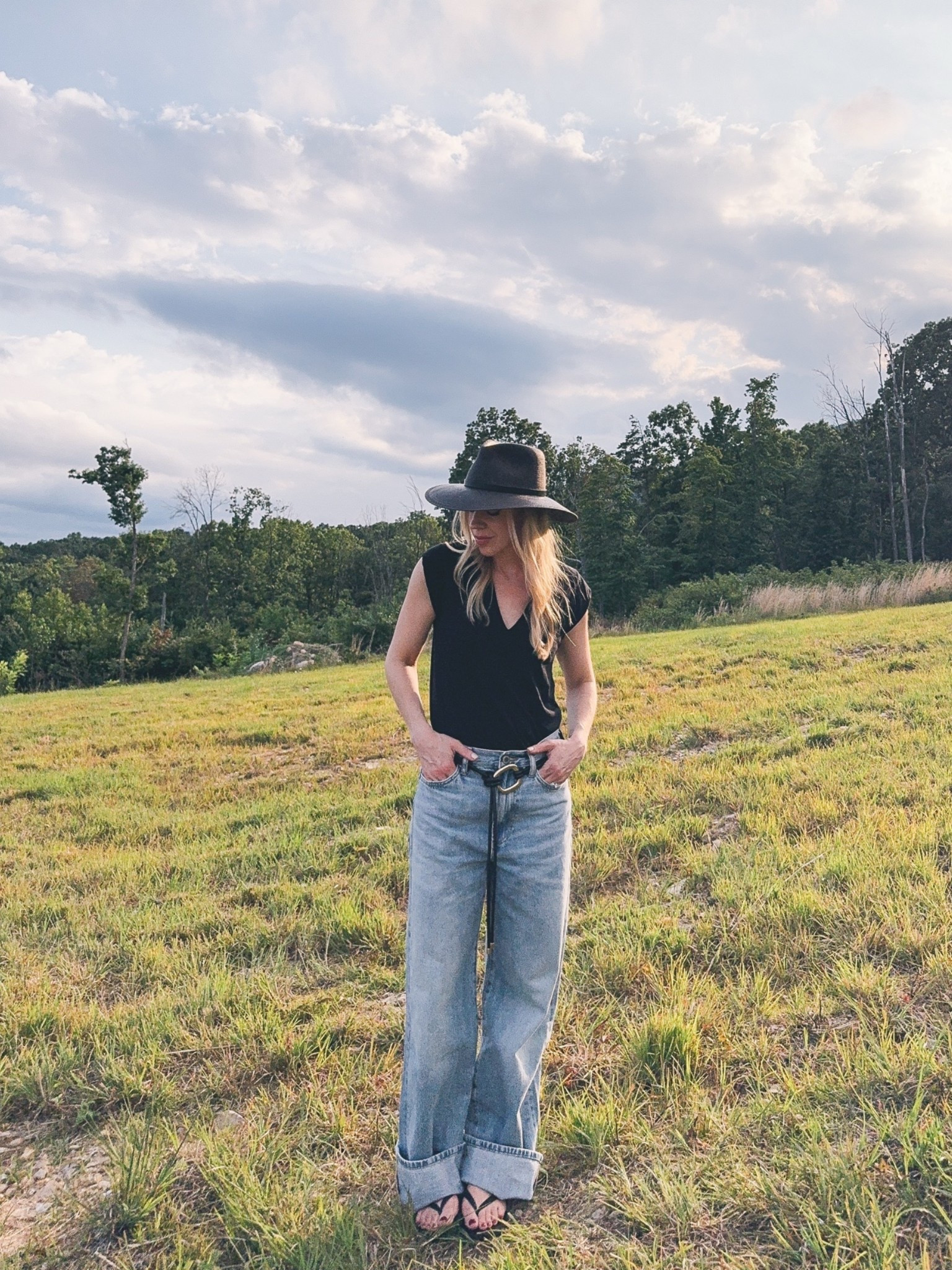 Summer outfit, country concert, @Zara cuffed baggy jeans, @Janessa Leone straw hat, @Madewell leather wrap belt

#LTKSeasonal #LTKOver40 #LTKSaleAlert