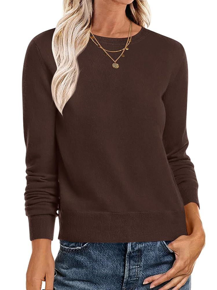 ANRABESS Sweaters for Women Long Sleeve Lightweight Crewneck Soft Basic Knit Loose Fit Pullover T... | Amazon (US)