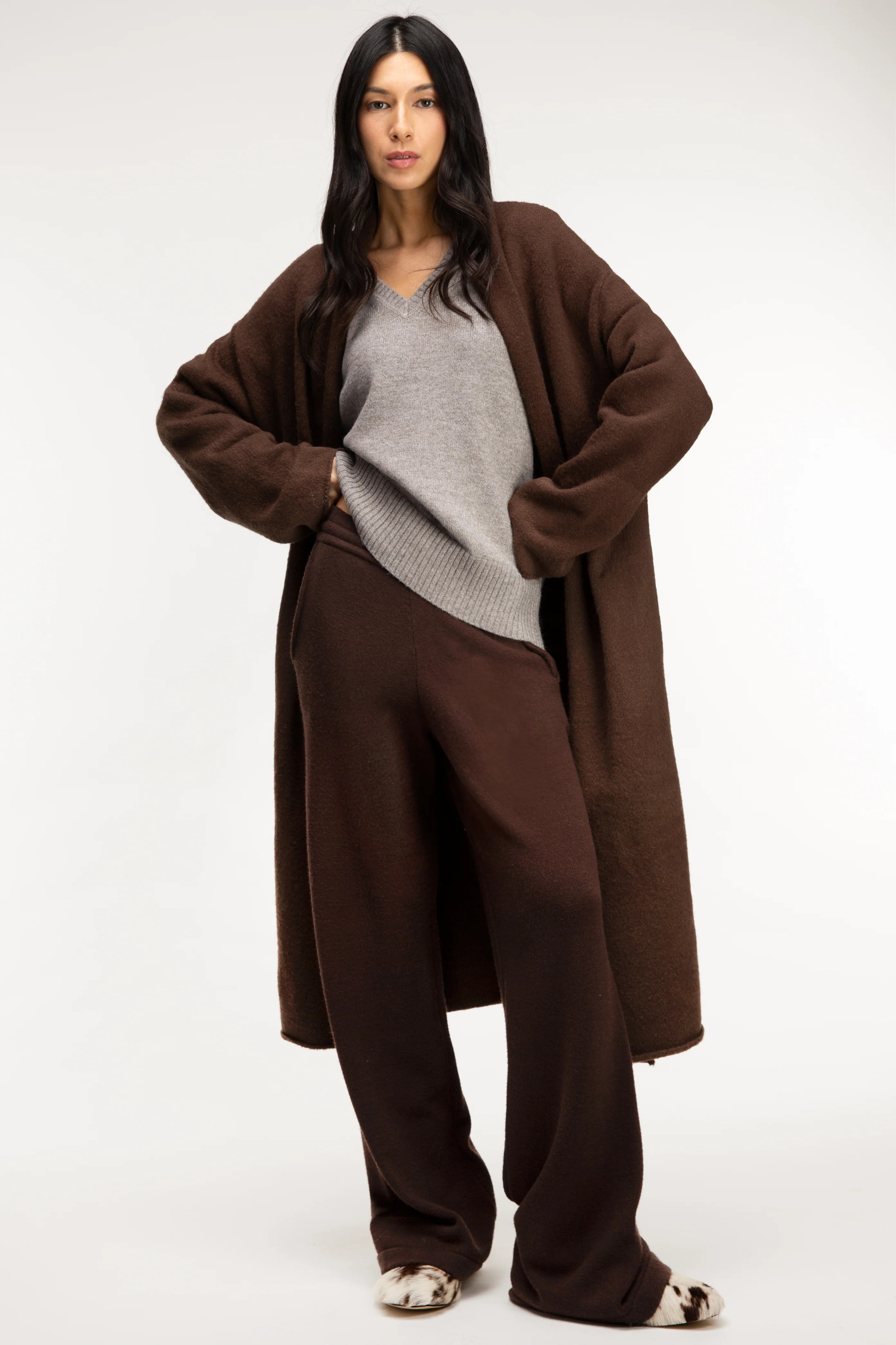 COZY LONG OPEN FRONT CARDIGAN | OAK + FORT