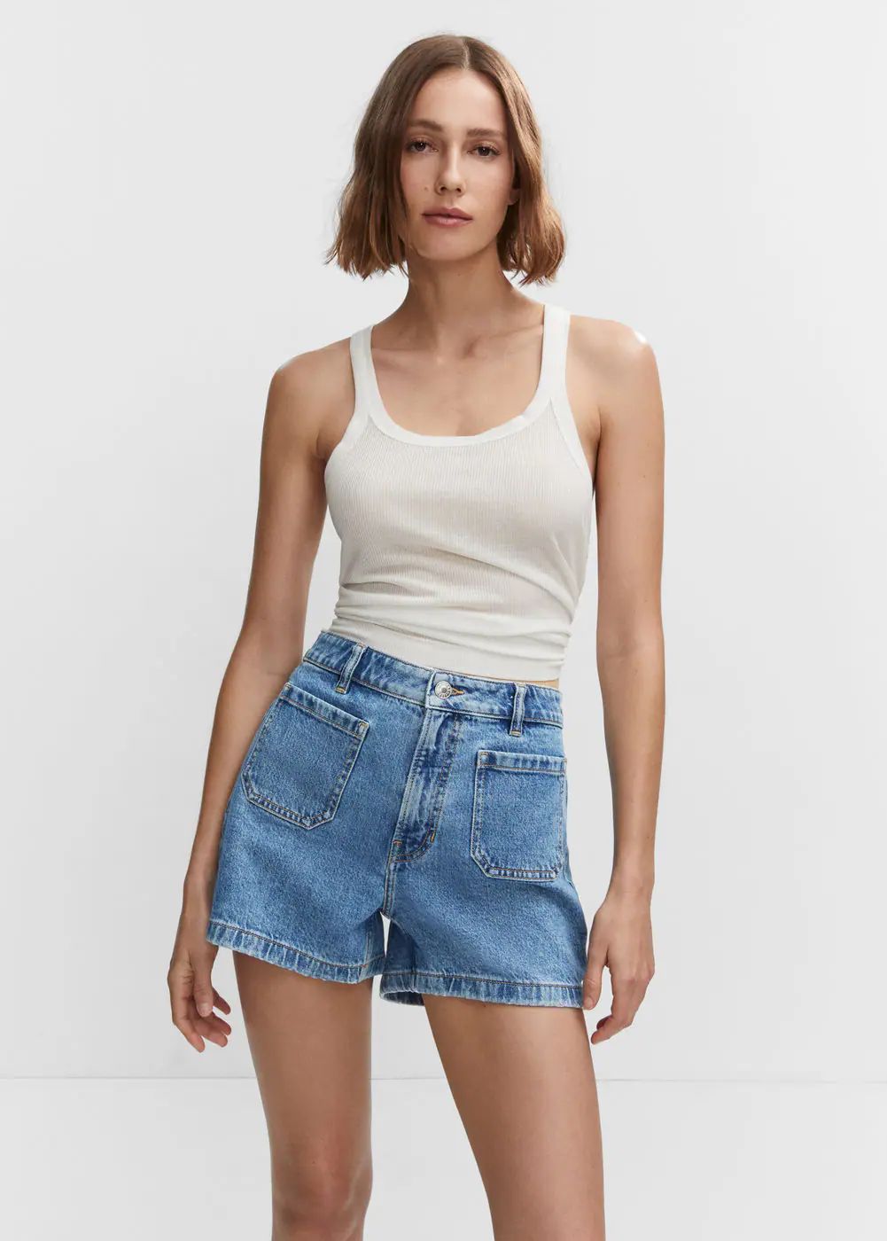Denim shorts with pockets -  Women | Mango USA | MANGO (US)