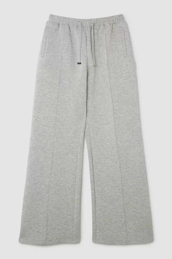 Premium Scuba Wide Leg Joggers | Karen Millen | Karen Millen UK + IE + DE + NL
