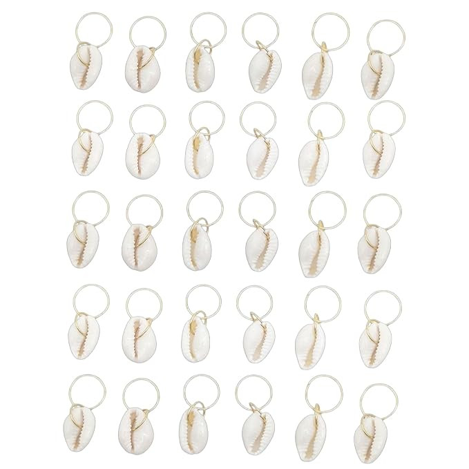 30 Pack Shell Hair Clips Cowrie Shells for Hair for Women Seashell for Hair Braids DIY Sea Shell ... | Amazon (US)