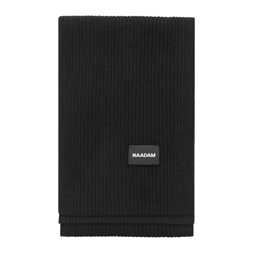 NAADAM Unisex Signature Ribbed Cashmere Scarf,Black,OS | Amazon (US)