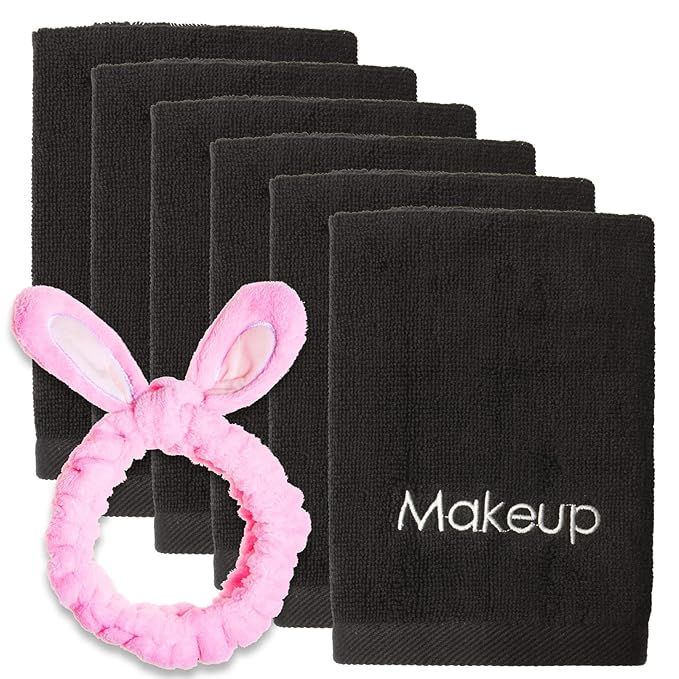 Makeup Remover Face Towels 6pack - Facial Makeup Towels 13" X 13" - Reusable Facial Cleansing Tow... | Amazon (US)