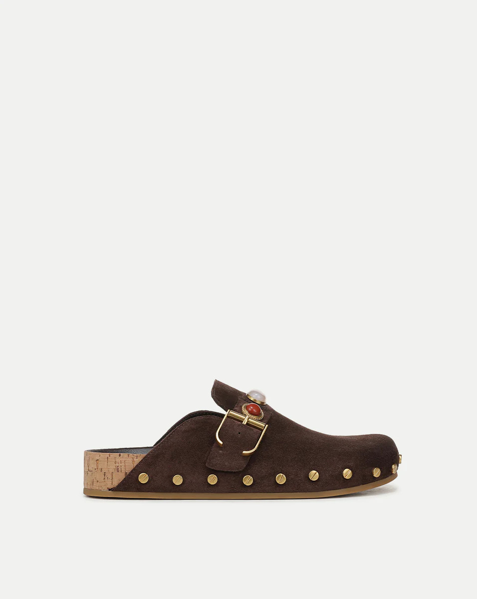 Veronica Beard Fern Embellished Clog Espresso | Veronica Beard