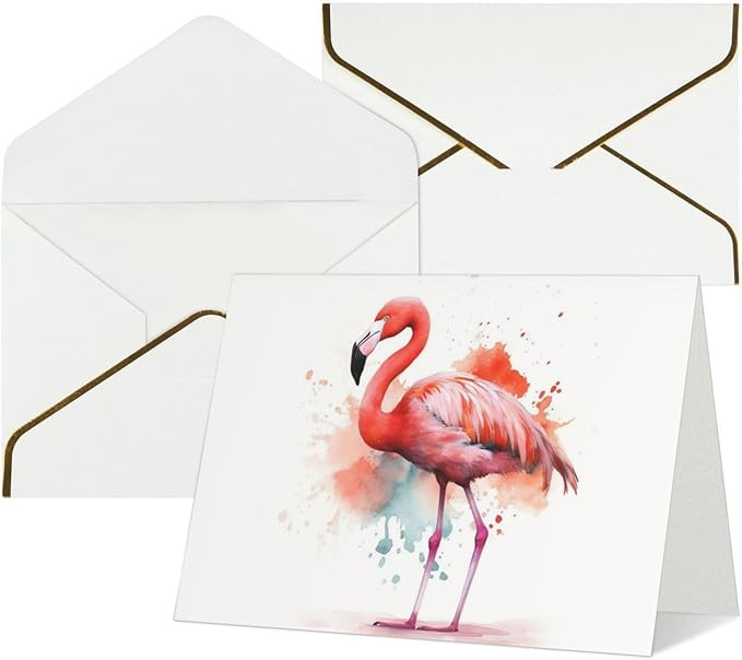 NONHAI Greetings Cards with Envelopes Thinking of You Card Watercolor Flamingo Blank Note Card Al... | Amazon (US)