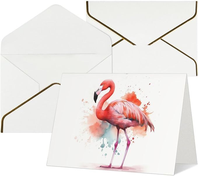 NONHAI Greetings Cards with Envelopes Thinking of You Card Watercolor Flamingo Blank Note Card Al... | Amazon (US)