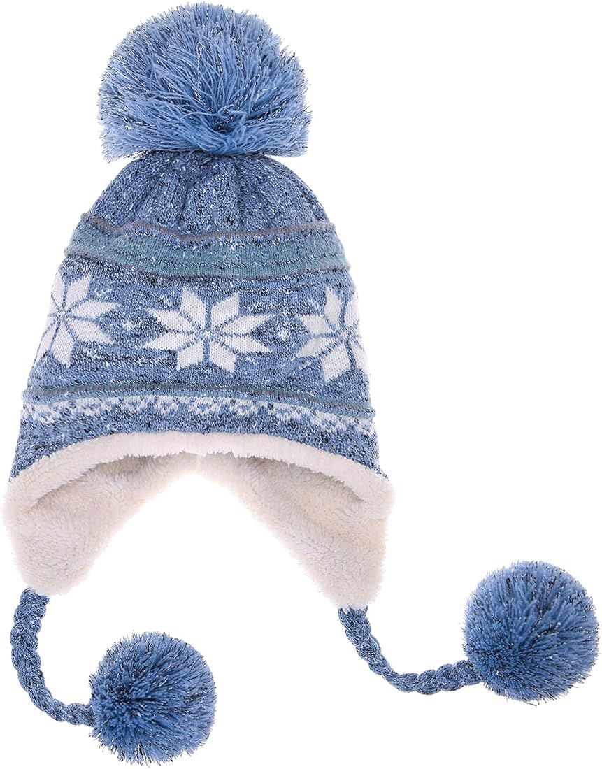 Dosoni Winter Hats for Women Knit Beanie Soft Warm Fleece Lined Long Ear Straps Snow Ski Cap with... | Amazon (US)