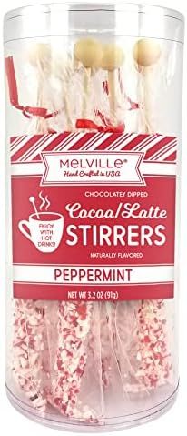 Melville Candy Gourmet Chocolate Stirrers - Naturally Flavored Stirrers for Beverages - Peppermin... | Amazon (US)