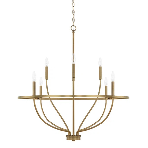 Babson 8 - Light Candle Style Wagon Wheel Chandelier | Wayfair North America