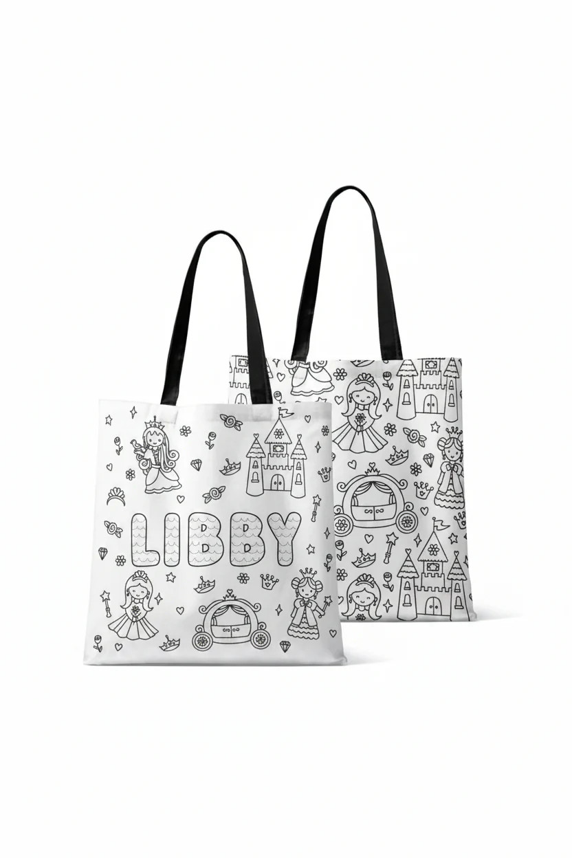 Colorable Personalized Tote Bags | Far Far Away | Caden Lane