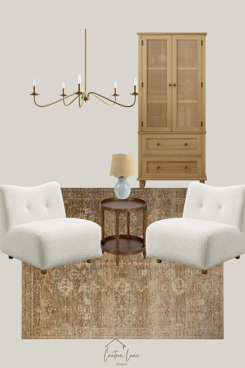 Cute sitting area for bedroom or living room.  Sherpa slipper chair, gold chandelier, pottery barn look for less, luca chandelier, loloi area rug affordable home, amber interiors, studio mcgee, home roundup, amazon home, amazon finds, walmart finds, walmart home, 

 #LTKHome #LTKFindsUnder100