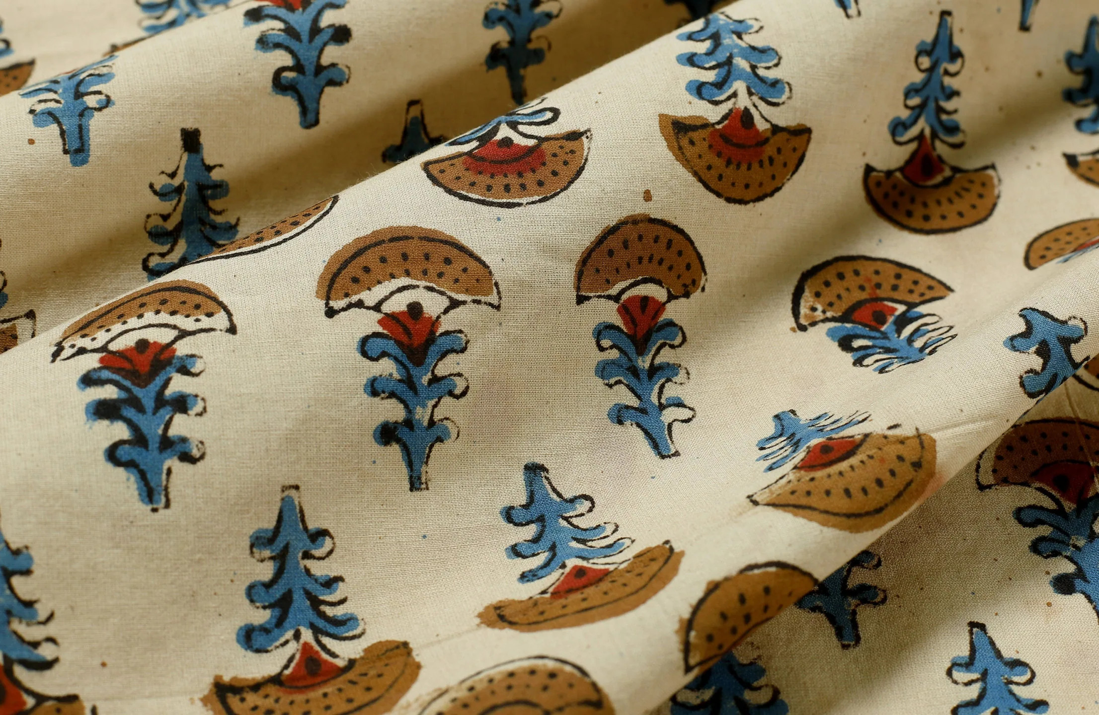 Tiny Flower print Hand Block Printed Beige Fabric, Cotton Fabric, Indian Fabric, fabric by yard, Block Printed Cotton womens clothing robe | Etsy (Global)