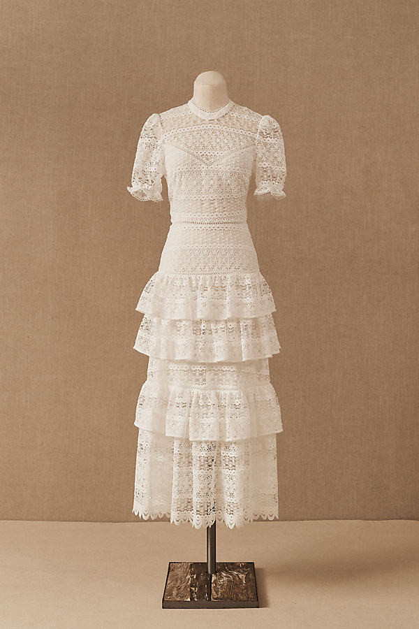 ML Monique Lhuillier Villandry Dress By ML Monique Lhuillier in White Size 12 | Anthropologie (US)