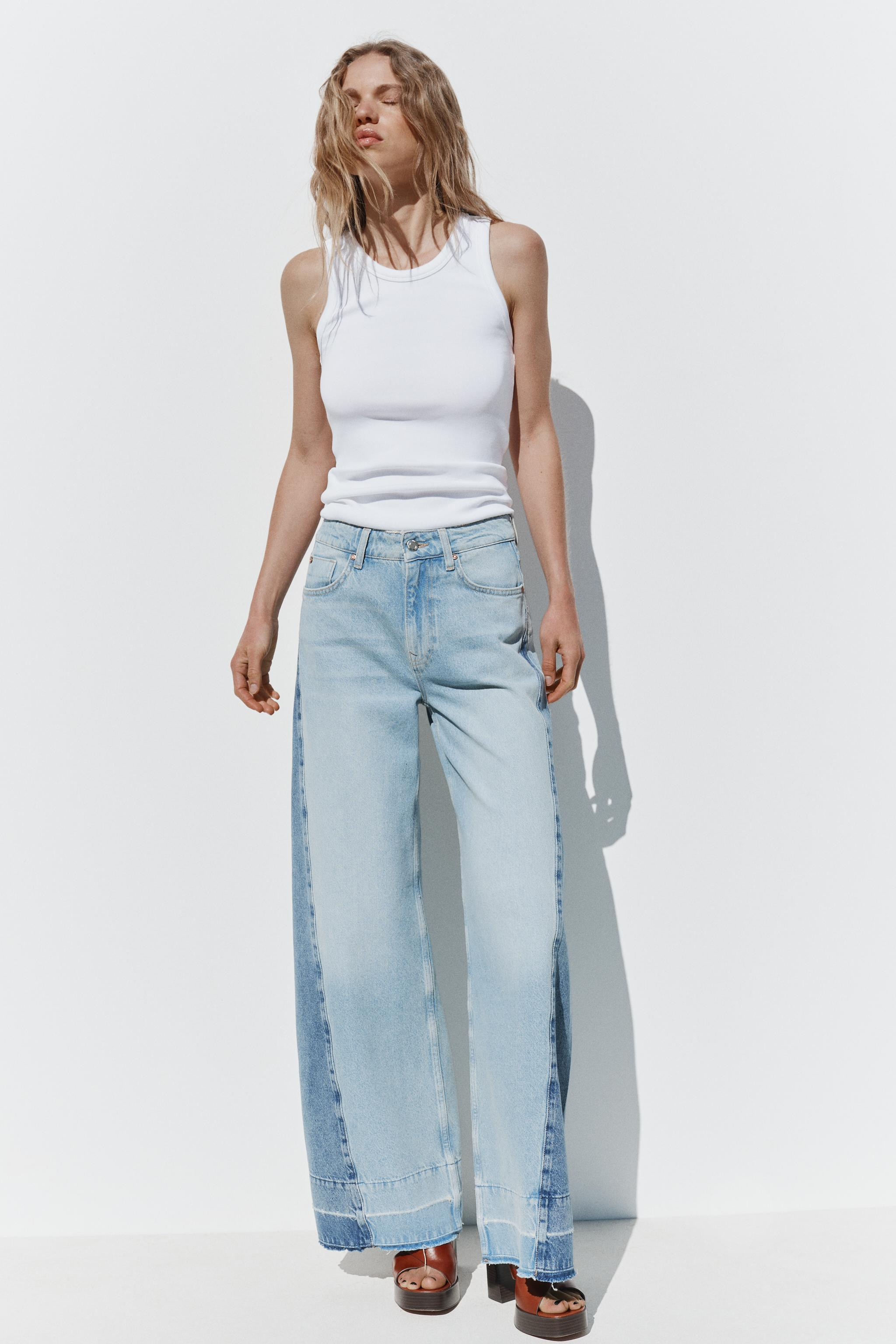 Z1975 WIDE LEG HIGH-WAIST COMBINED JEANS | Zara US