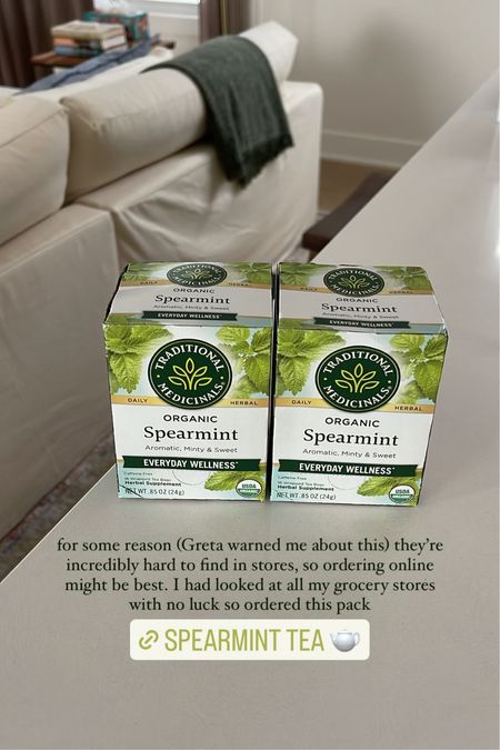 spearmint tea linked, hard to find in normal grocery stores! 

#LTKhome
