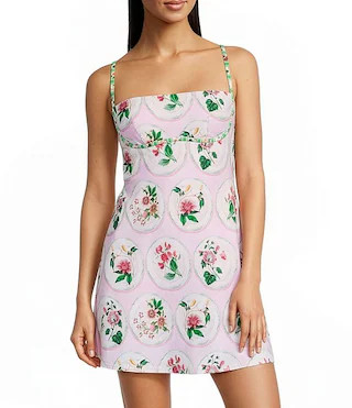 Botanical Plates Swim Fabric A-Line Rec Dress | Dillard's