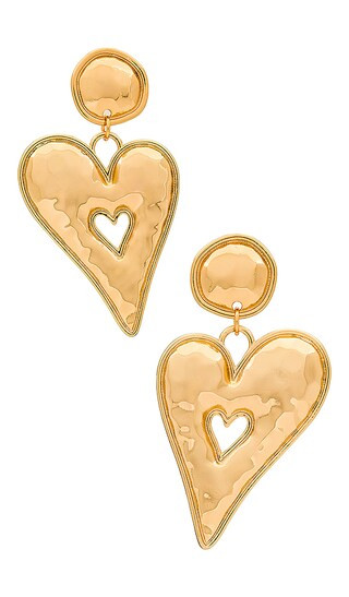 Heart Of Gold Earrings in Gold | Revolve Clothing (Global)