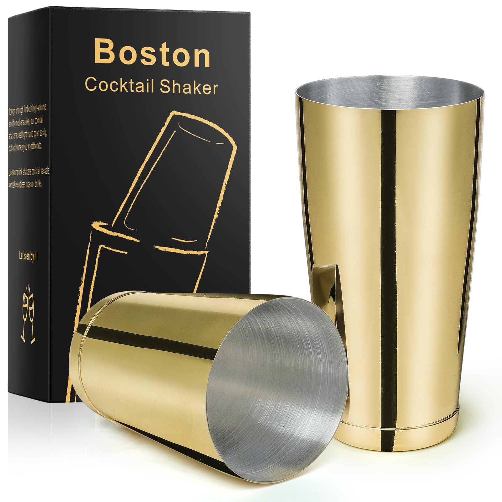 Stainless Steel Boston Shaker - 2-piece 18oz & 28oz Professional Bartender Cocktail Shaker Barten... | Amazon (US)