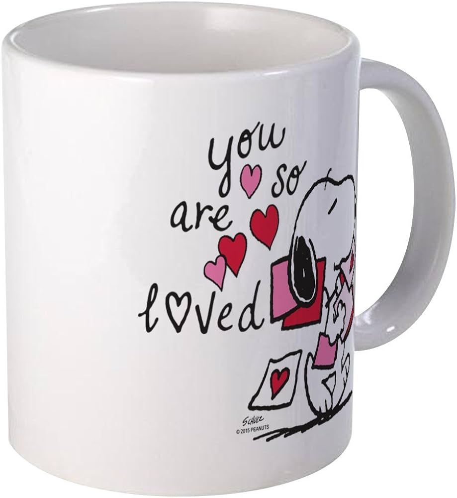 CafePress Snoopy You Are So Loved Mug 11 oz (325 ml) Ceramic Coffee Mug | Amazon (US)