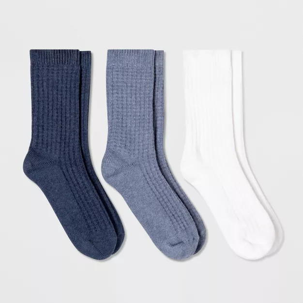 Women's 3pk Waffle Crew Socks - Universal Thread™ 4-10 | Target