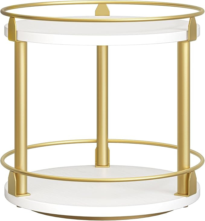 Lazy Susan Organizer, Rotating Spice Rack, 2 Tier Spice Turntable Organizer, Industrial Turntable... | Amazon (US)