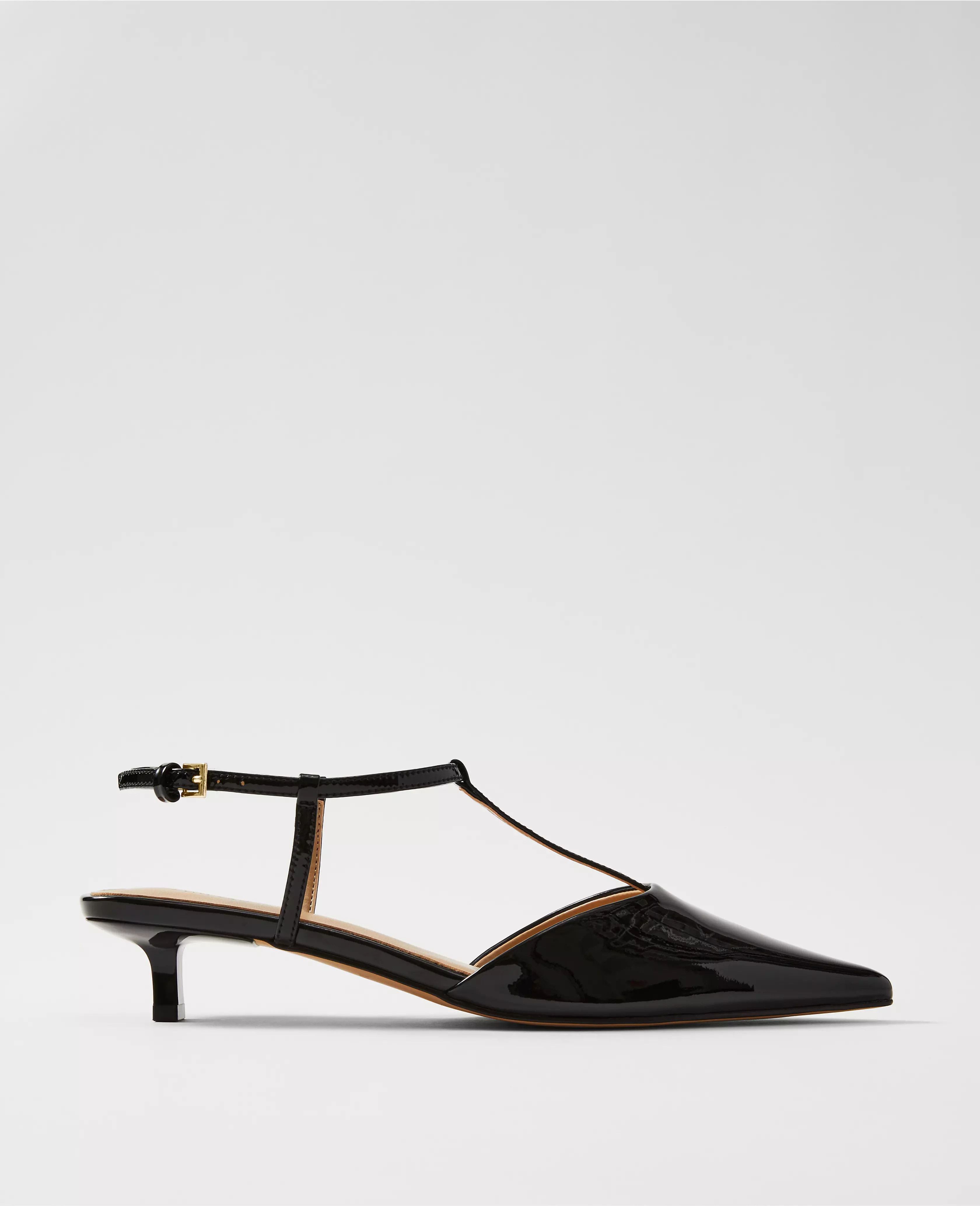 Patent T-Strap Kitten Heel Pumps | Ann Taylor