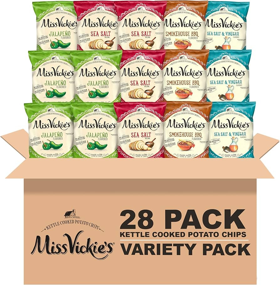 Miss Vickie's Kettle Cooked Potato Chips, Variety Pack, 1.375 Ounce (Pack of 28) | Amazon (US)