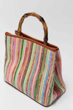 Kayla Multi Striped Woven Bag | Avara