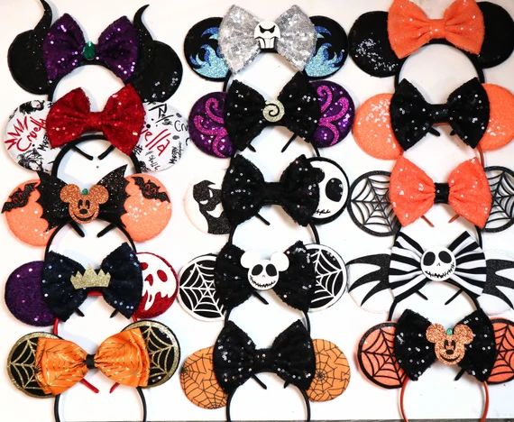 Read the full title
    Halloween Jack Minnie Mouse Ears, Cosplay villans evil queen Mickey Minni... | Etsy (US)