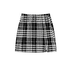 SheIn Women's Basic Stretch Plaid Mini Bodycon A-Line Pencil Skirt | Amazon (US)