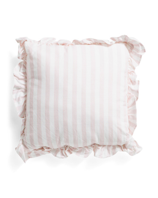 18x18 Cabana Stripe Ruffle Pillow | TJ Maxx